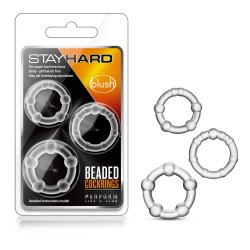 ANILLO STAY HARD  BEADED COCK RINGS  CLEAR